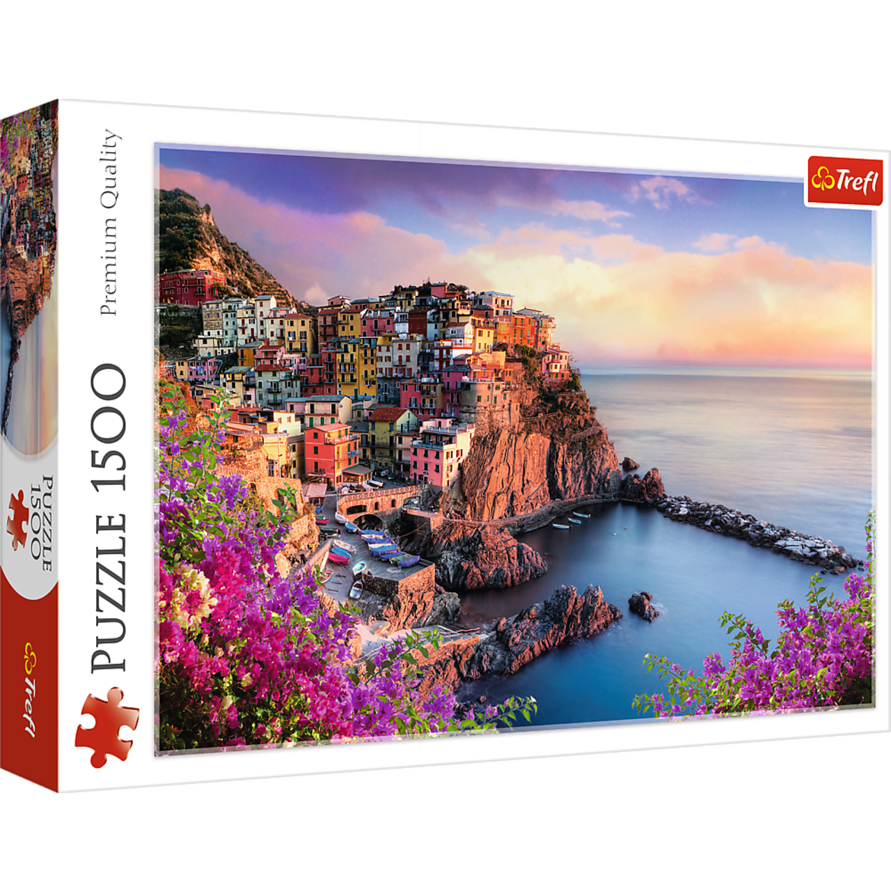 1500 Piece Jigsaw Puzzles, View of Manarola, Ocean Paradise, Italy, Coastal City, Adult Puzzles, Trefl 26137
